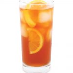 Iced tea glass with lemon slices isolated on white (excluding the shadow)