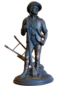 A statuette received by Nicolato for the  the Army National Guard Minuteman Award