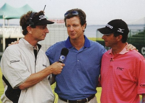 Tom Ryan with PGA golfers Brad Faxon and Billy Andrade