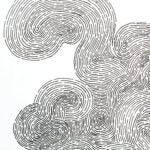 Abstract illustration of curved lines forming a cloud like composition resembling speech