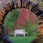 "Moon Gate", or circular stone archway at Kinney Azalea Gardens in South Kingstown