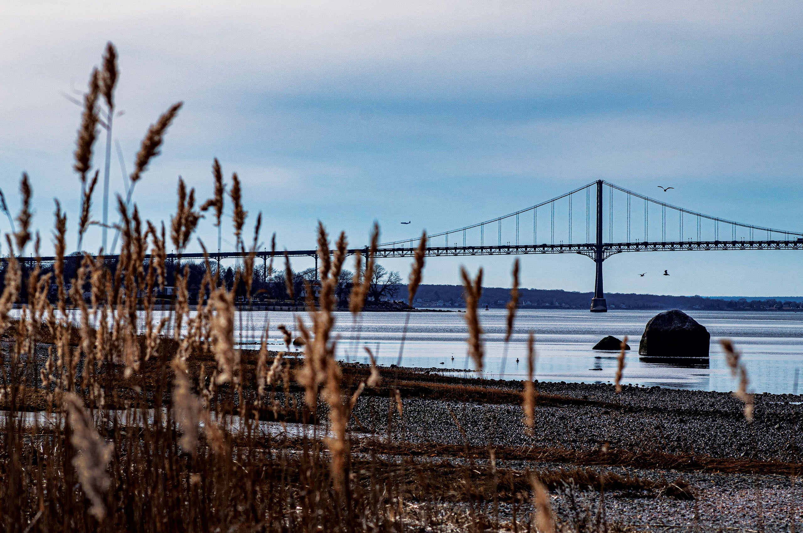 The Mount Hope Bridge seen from Portsmouth, RI