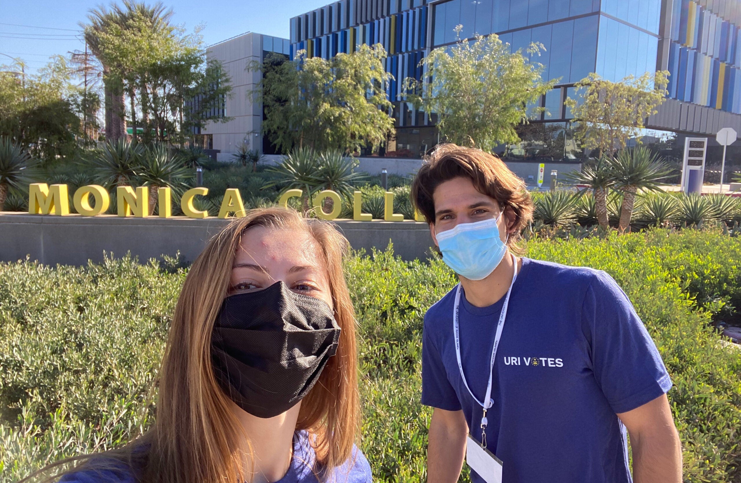 URI engineering graduate students Tim Jonas and Emma McCool-Guglielmo observed voters at Santa Monica College