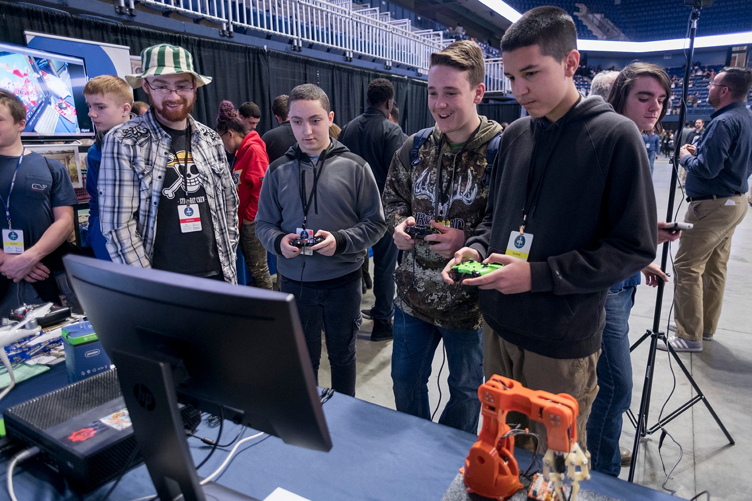 Students check out multi-player video games 