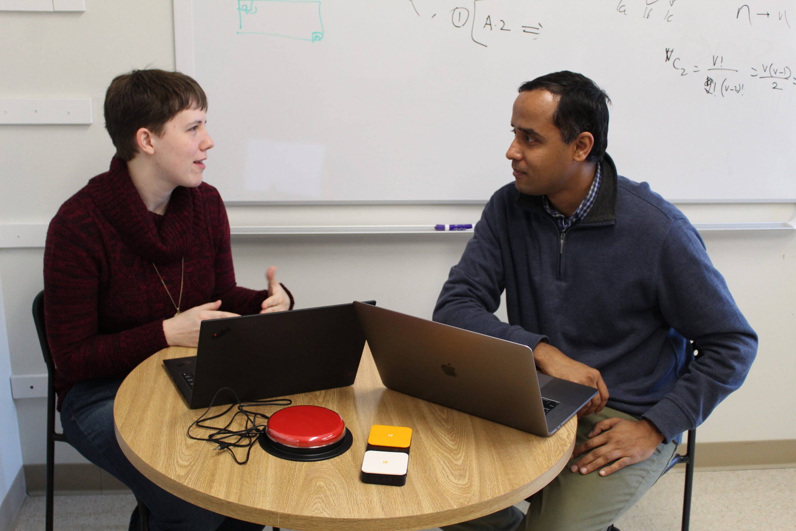 Doctoral student Brittany Lewis and Computer Science Professor Krishna Venkatasubramanian.