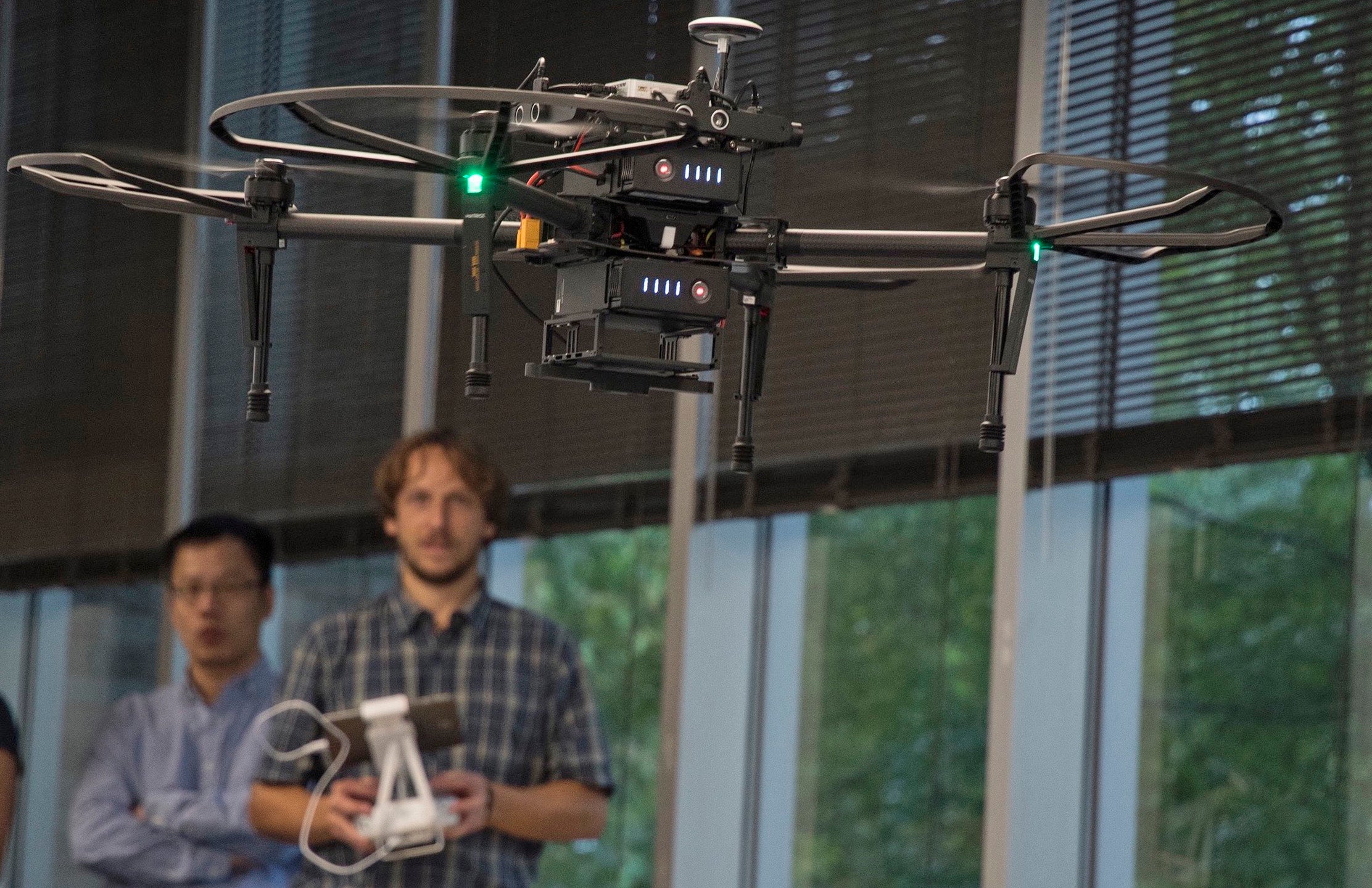 Paolo Stegagno operates a drone