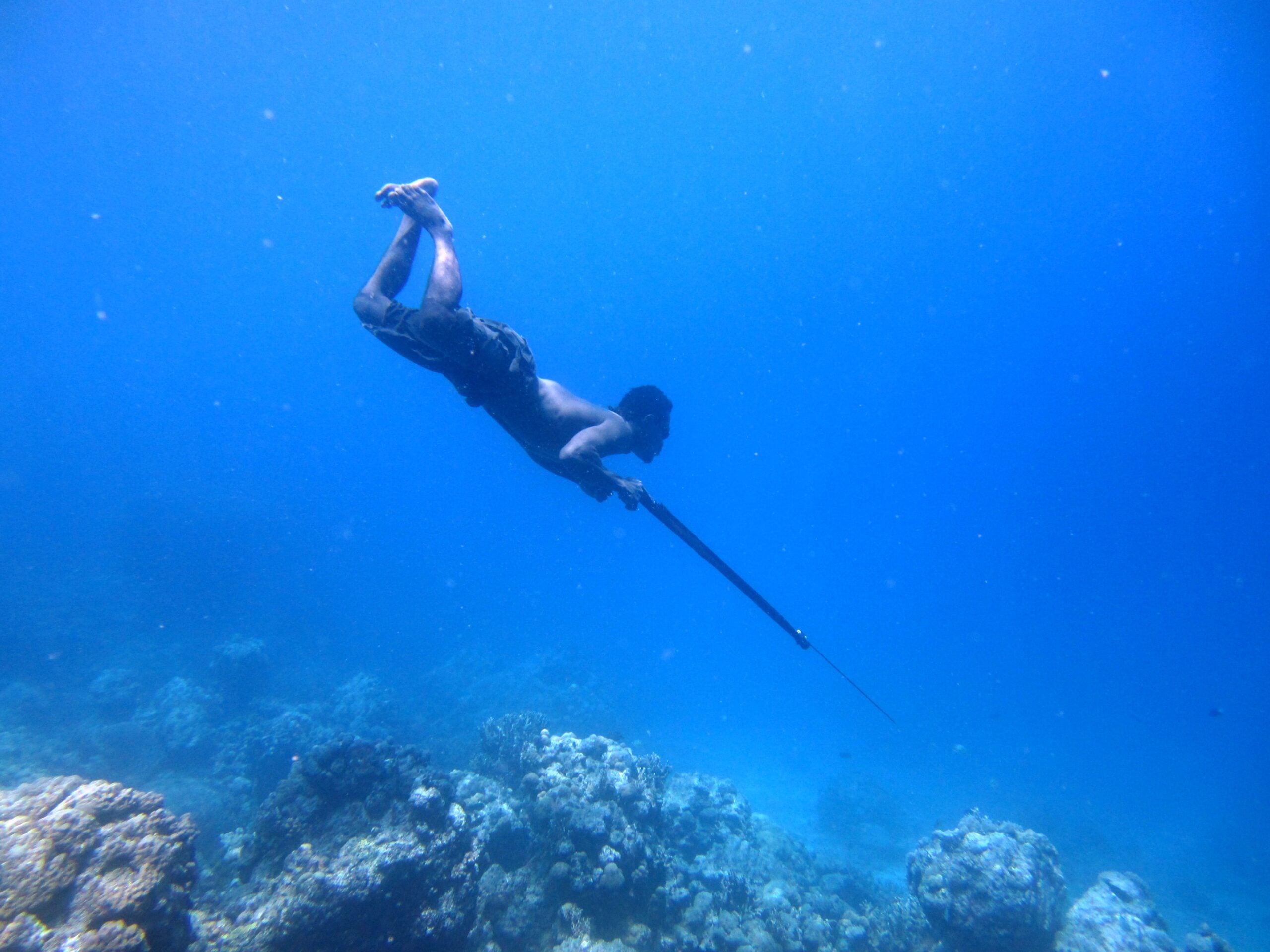spearfisherman in the Solomon Islands