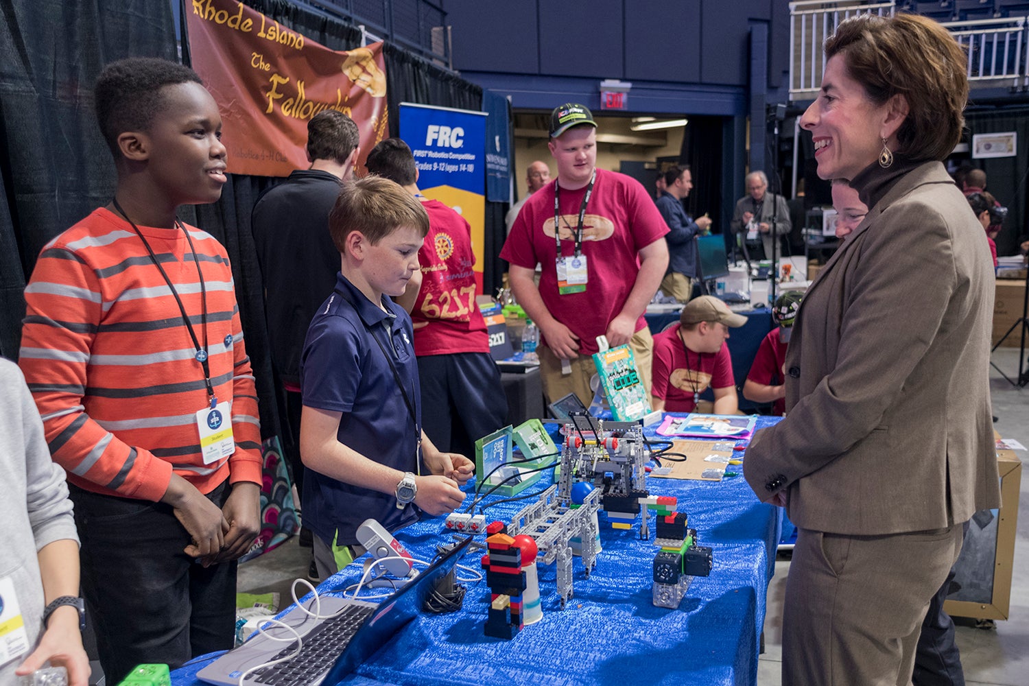 Gov. Gina Raimondo with students