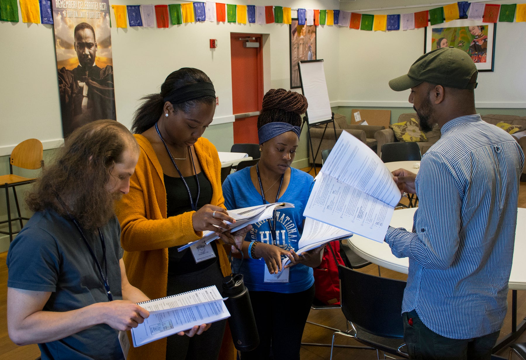 Participants work together
