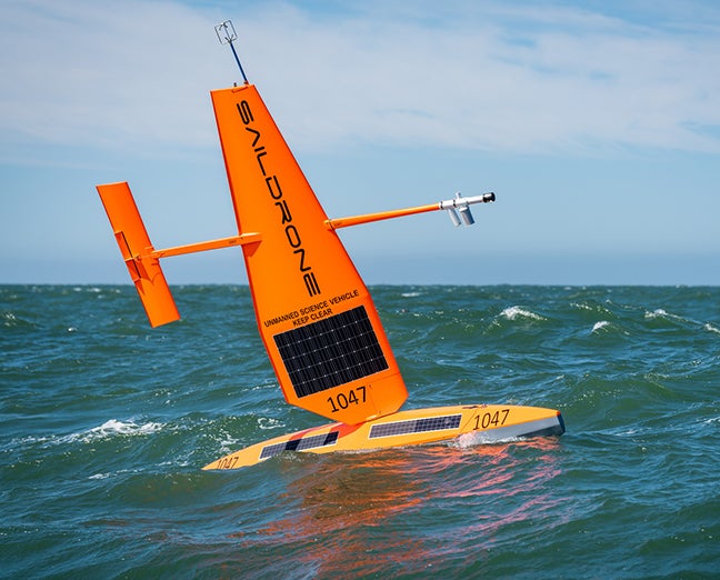 A Saildrone sailing in rough seas. (Photo: Saildrone)