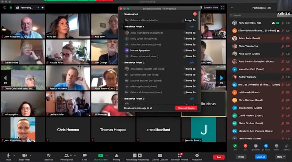 Faculty using video collaboration software