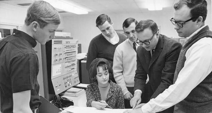 Frank White and students, 1971