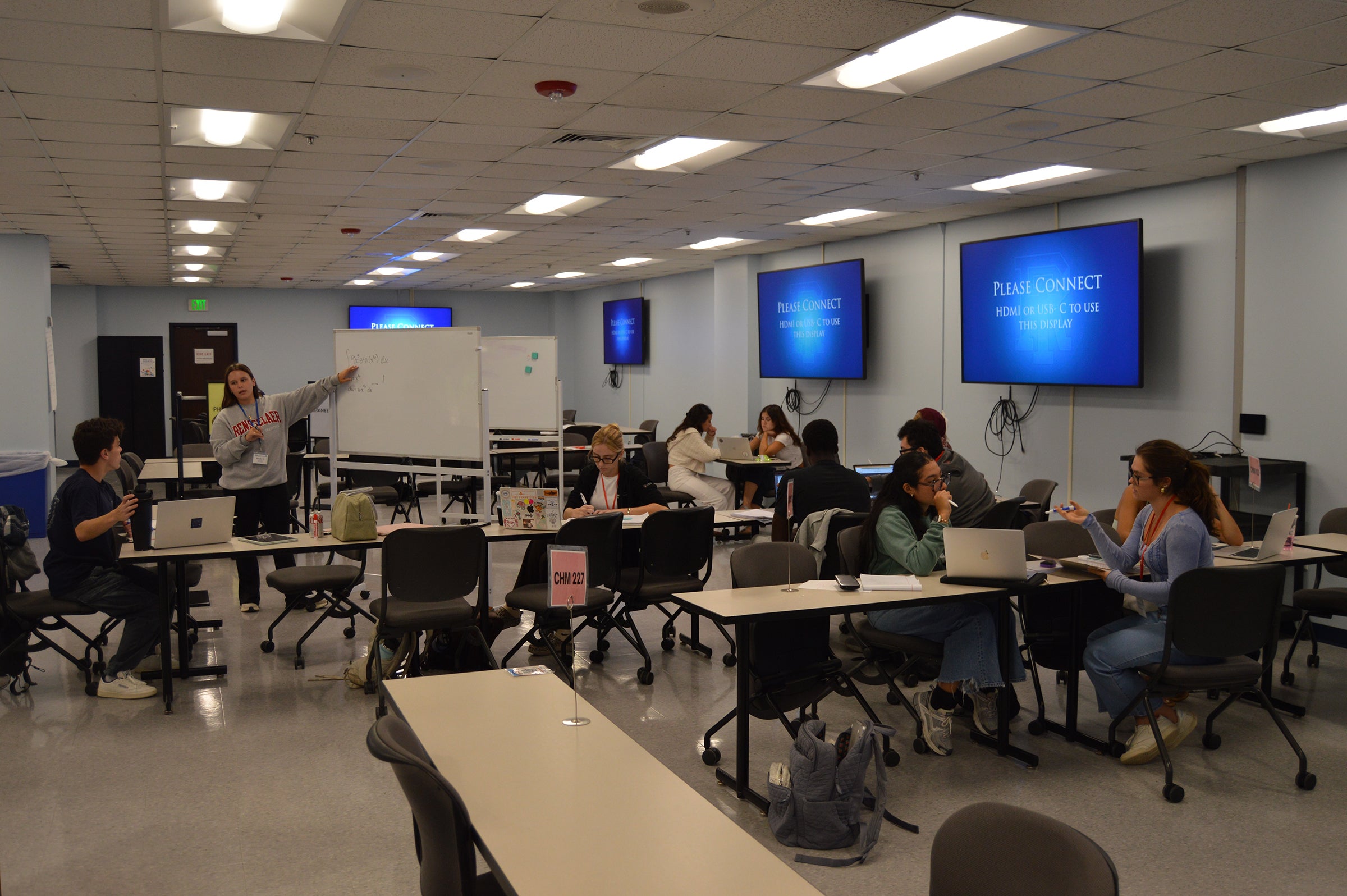 Students collaborating in the Academic Enhancement Center