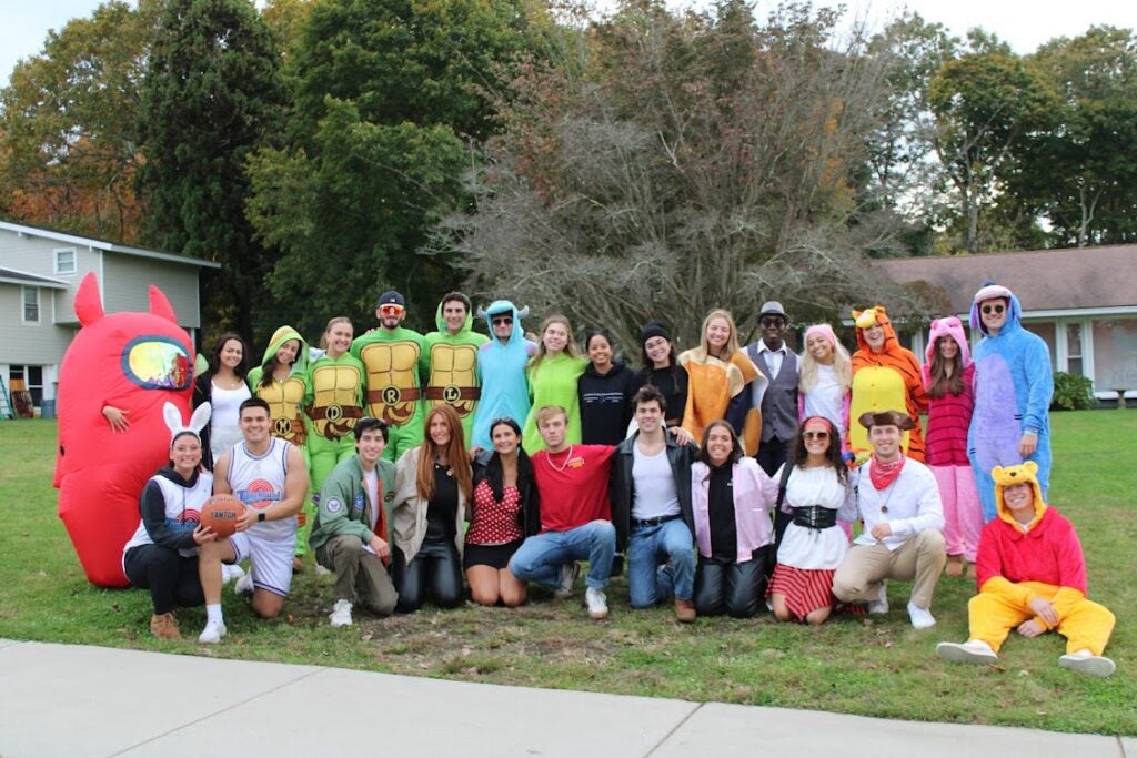 children and families in costumes