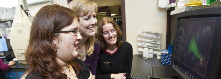 Join a killer team fighting killer diseases Professor Denice Spero with two students in the iCubed lab