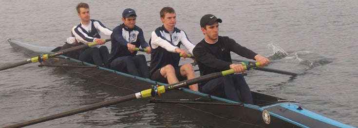 URI men's rowing team at practice
