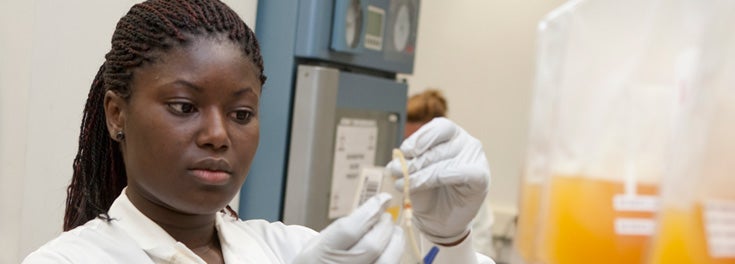 Jessica Adefusika interning at the Rhode Island Blood Bank Jessica Adefusika interning at the Rhode Island Blood Bank