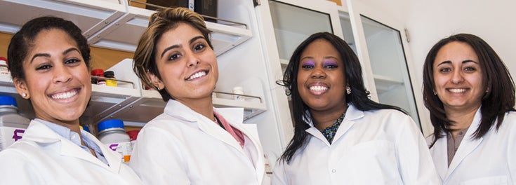 Four graduate students in the interdisciplinary neuroscience program at URI Four graduate students in the interdisciplinary neuroscience program at URI