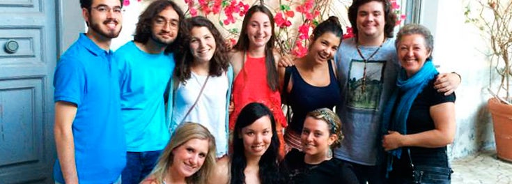 URI students in Italy studying sustainable agriculture