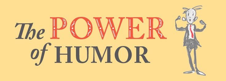 Poster advertising the Power of Humor series