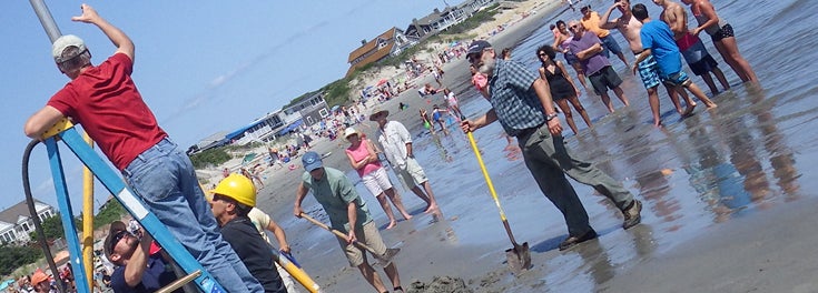 Scientists investigating beach explosion site