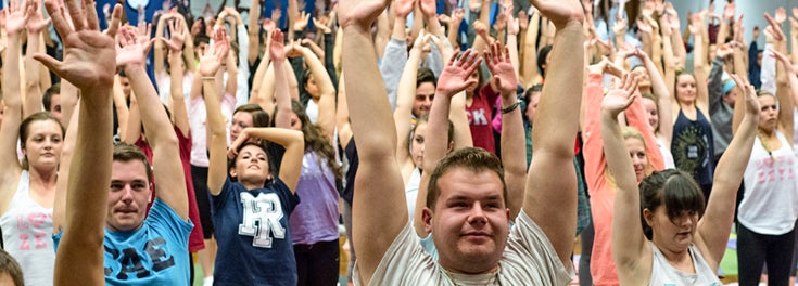Students in a yoga class