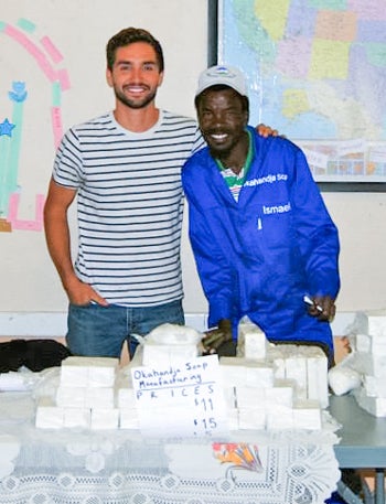 Peace Corps volunteer and community member in Namibia