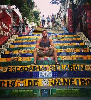 Ondrej Honka on steps in Rio