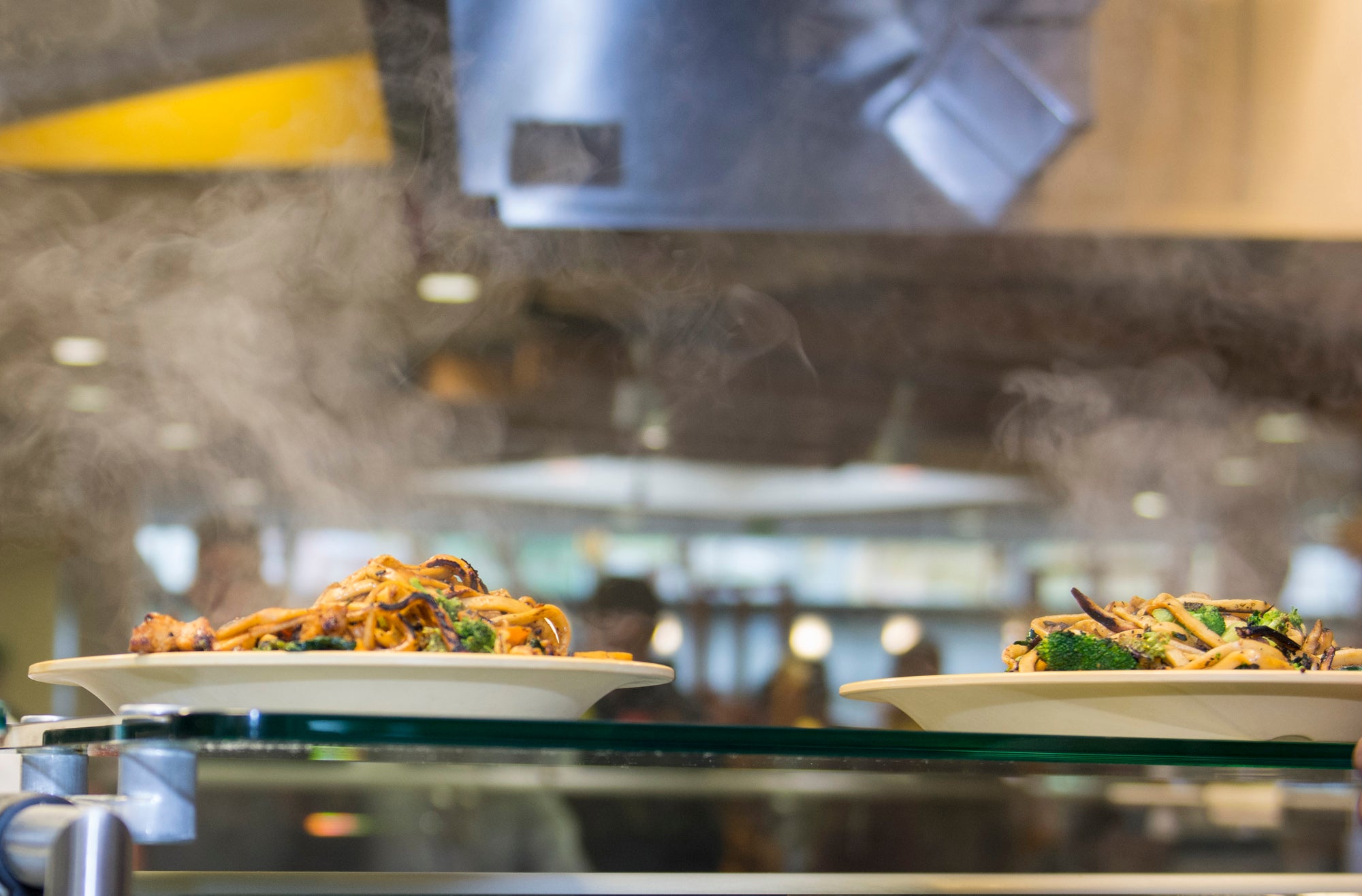 steaming plates of stir fry