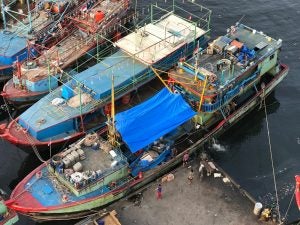 Ships in the Jakarta Indonesia Fishing Port