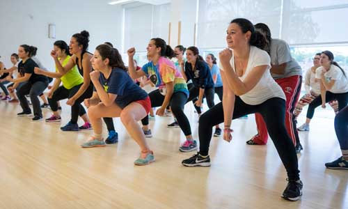 exercise class at the Fascitelli Fitness Center