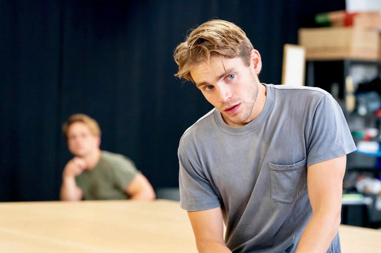 Andrew Burnap in rehearsals for The Inheritance