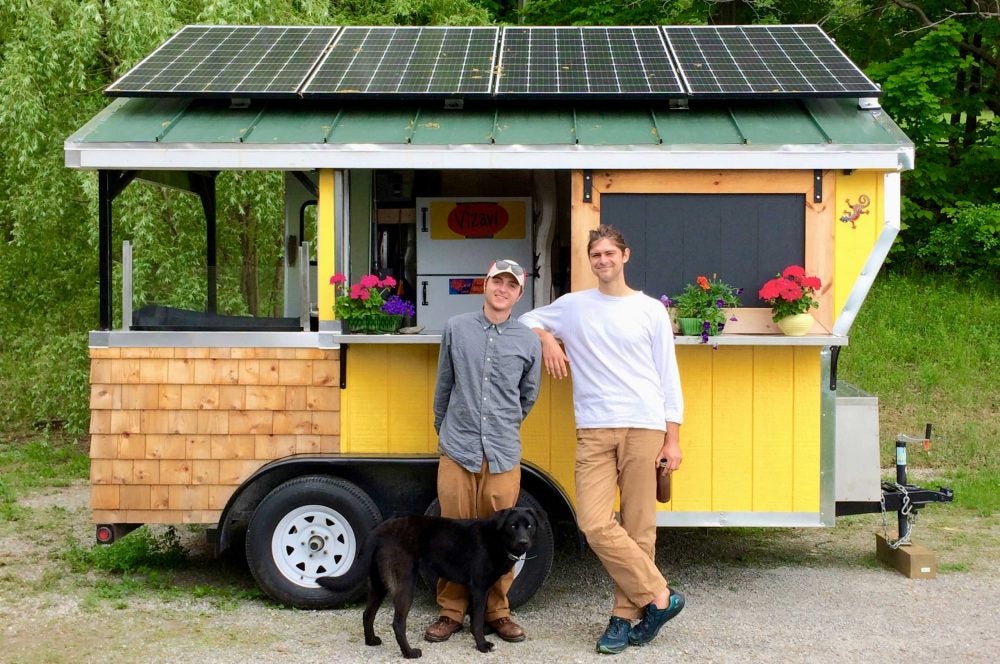 Matt Fuller and Justin Bristol with their solar food truck