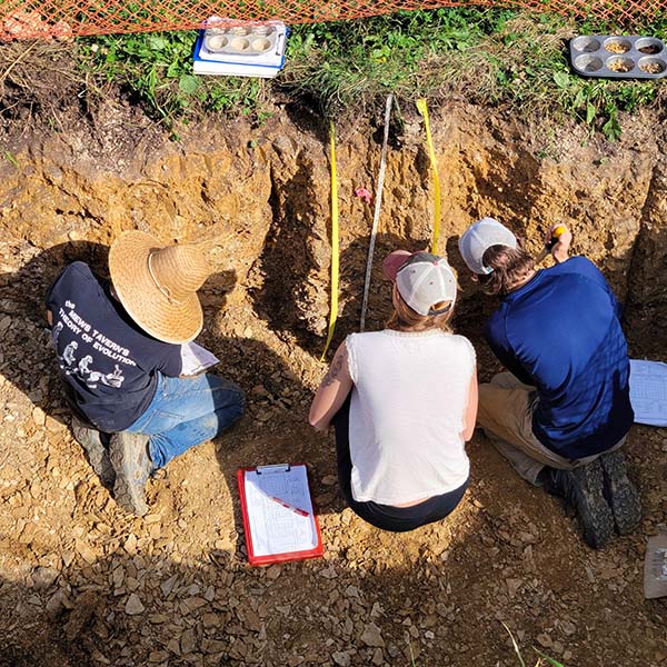 URI students participating in a soil judging competition