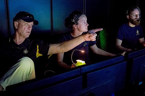 Ballard, Fundis, and Kane in Control Van
