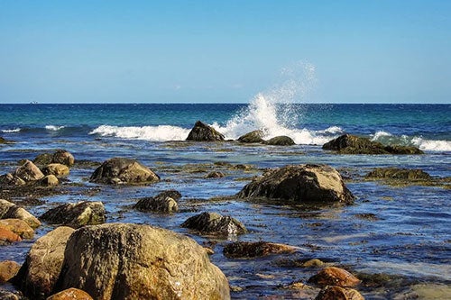 Ocean waves crashing on the rocks