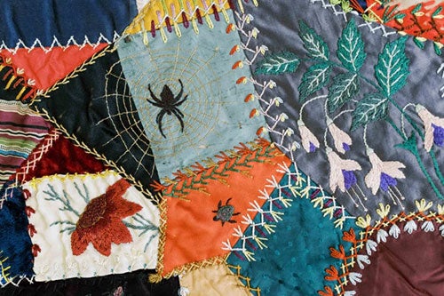 A crazy quilt from URI’s Textile Collection