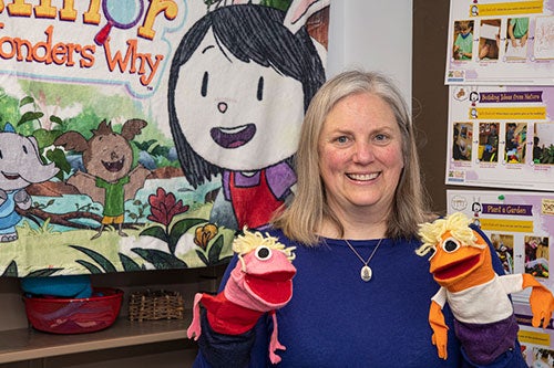 Education professor Sara Sweetman in her office