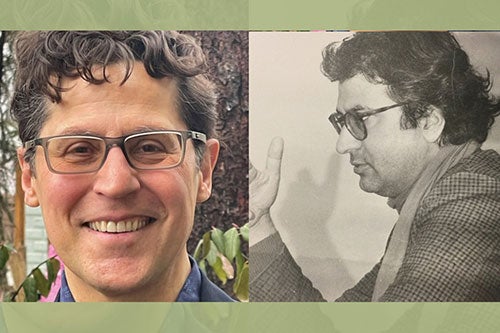 URI professor of English Peter Covino and Italian poet Dario Bellezza