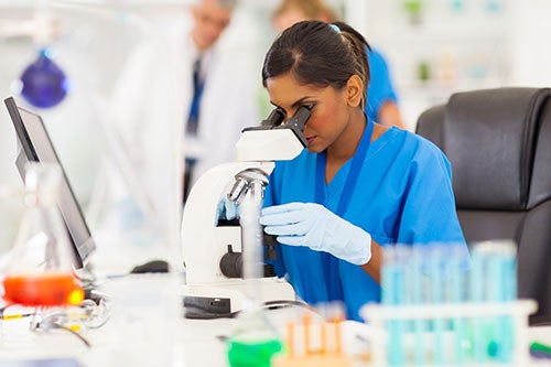 Nurse doing research in the lab