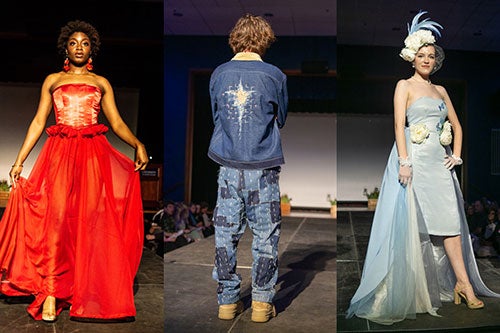 Fashion design students participating in Spring Splash fashion show