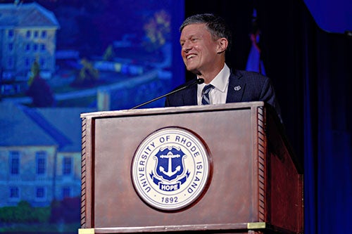 President Parlange speaking at State of the University 2025 event
