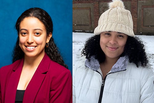 URI juniors Ashly Martinez Rodriguiz and Sydney Sweeden, who will travel to Japan to teach English this summer